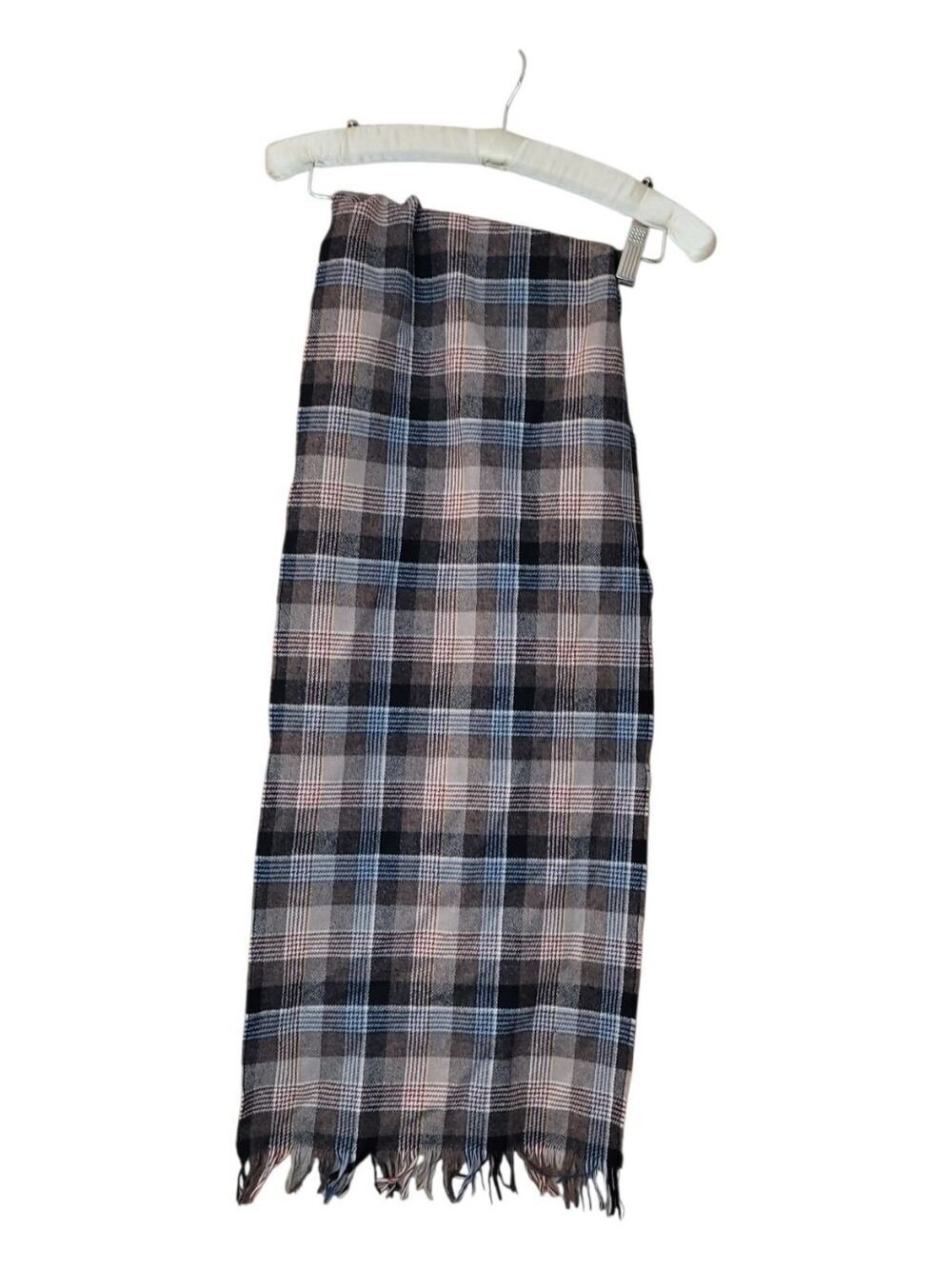 Vintage Pendleton Pure Virgin Wool Plaid Brown Scarf